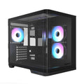 Raidmax I630 ATX | Micro-ATX | ITX ARGB Mid-Tower Dual Chamber Curved Glass Gaming Chassis - Black-0