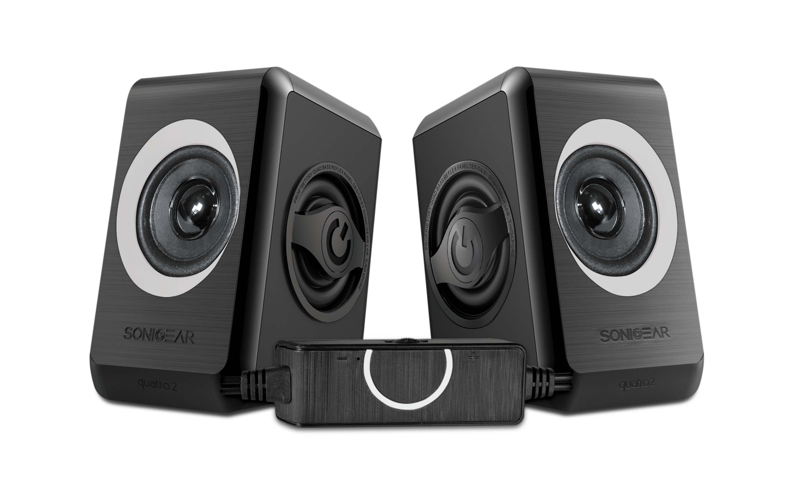 SonicGear Quatro 2 2.0 Speaker System - Grey
