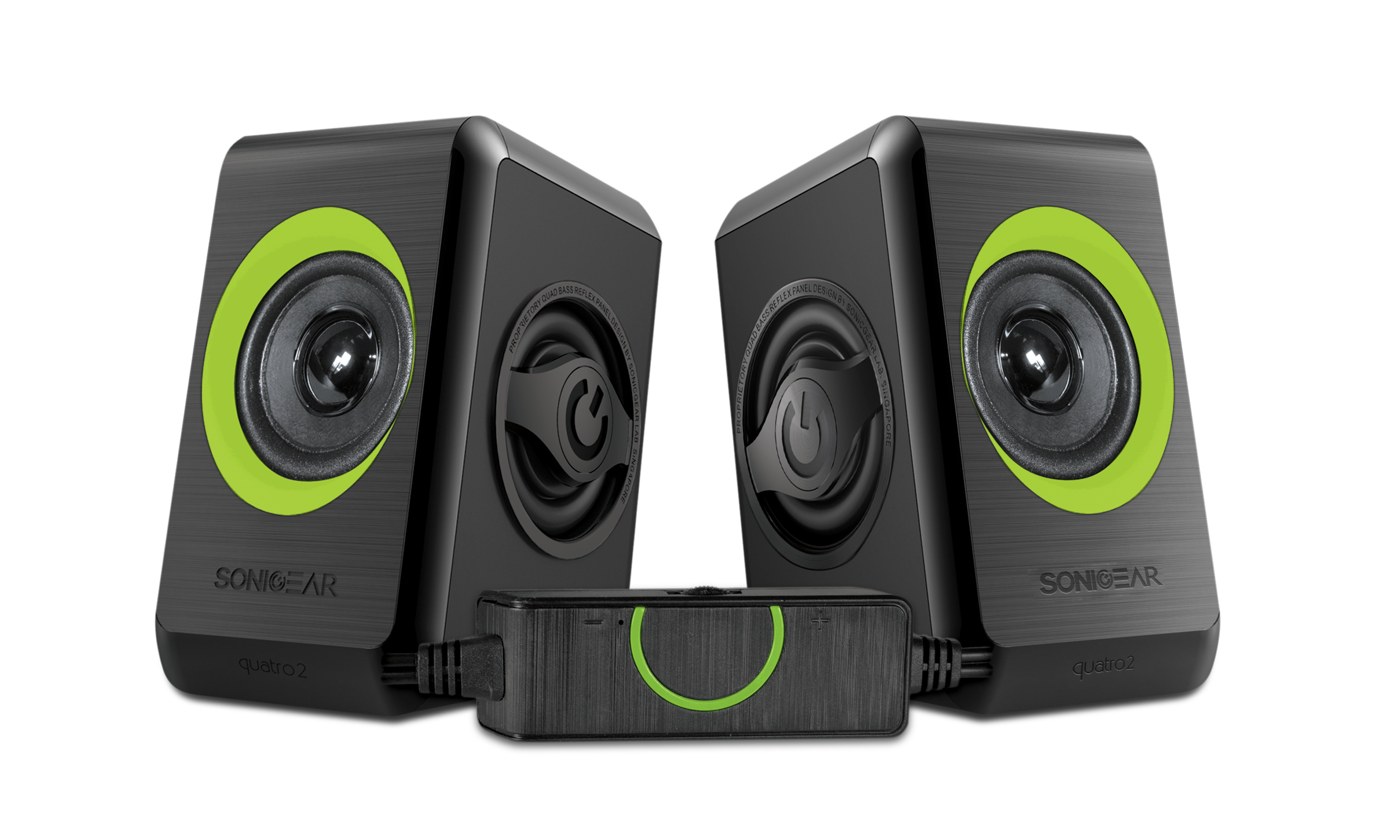 SonicGear Quatro 2 2.0 Speaker System - Lime Green