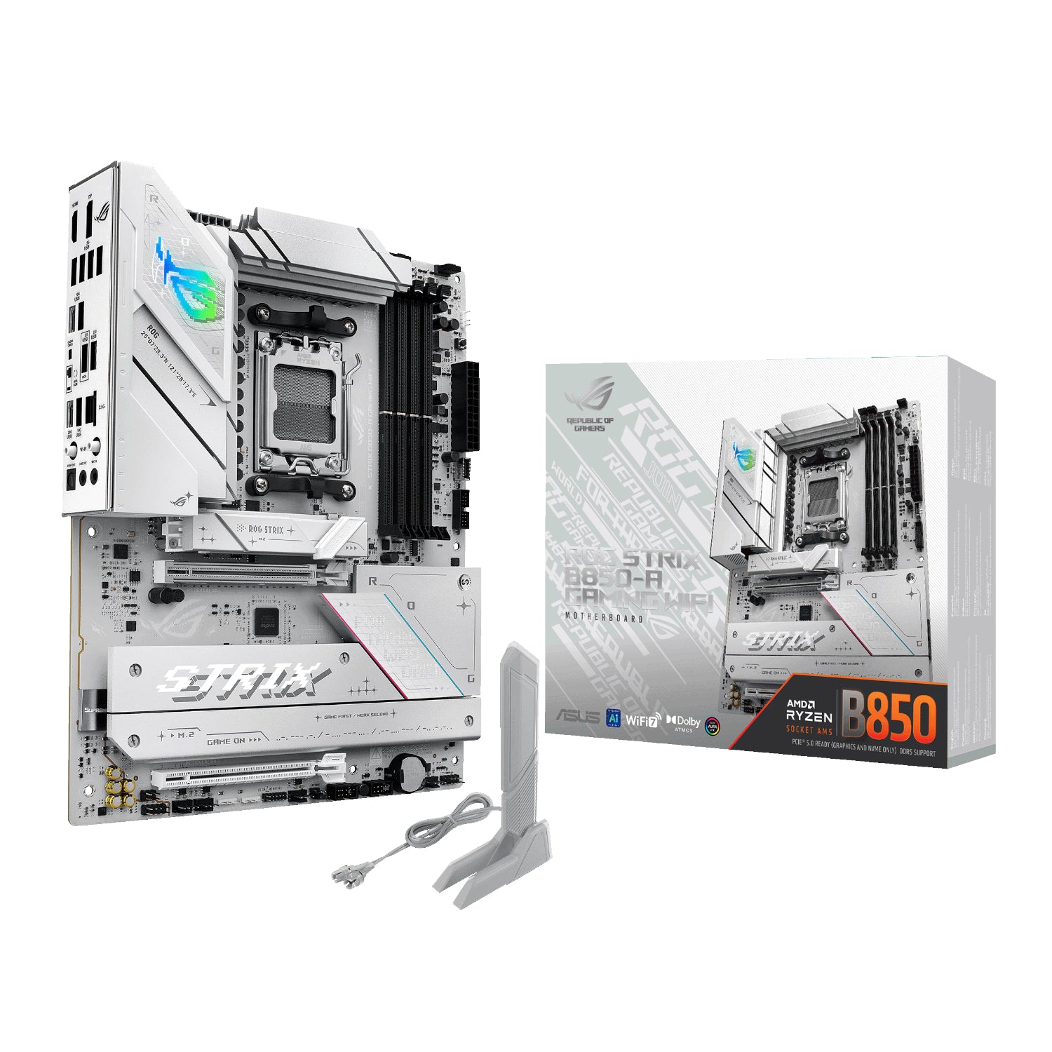 https://www.syntech.co.za/wp-content/uploads/2025/10/ROGSTRIXB850-AGAMINGWIFI_Asus-ROG-Strix-B850-A-Gaming-Wi-Fi-AM5-ATX-Motherboard-White_wr_01.jpg | https://www.syntech.co.za/wp-content/uploads/2025/10/ROGSTRIXB850-AGAMINGWIFI_Asus-ROG-Strix-B850-A-Gaming-Wi-Fi-AM5-ATX-Motherboard-White_wr_02.jpg | https://www.syntech.co.za/wp-content/uploads/2025/10/ROGSTRIXB850-AGAMINGWIFI_Asus-ROG-Strix-B850-A-Gaming-Wi-Fi-AM5-ATX-Motherboard-White_wr_03.jpg | https://www.syntech.co.za/wp-content/uploads/2025/10/ROGSTR
